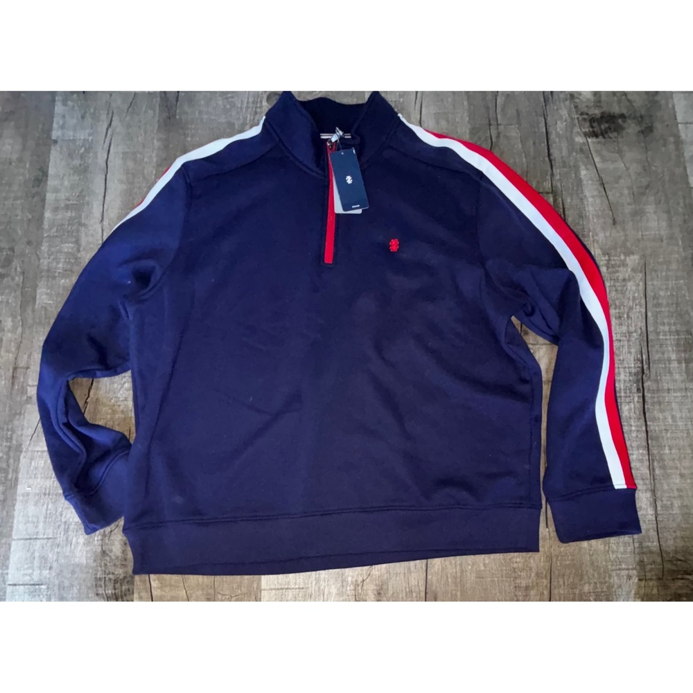 IZOD Advantage Performance Quarter Zip Pullover Navy Blue Red White XXL NWT‎
